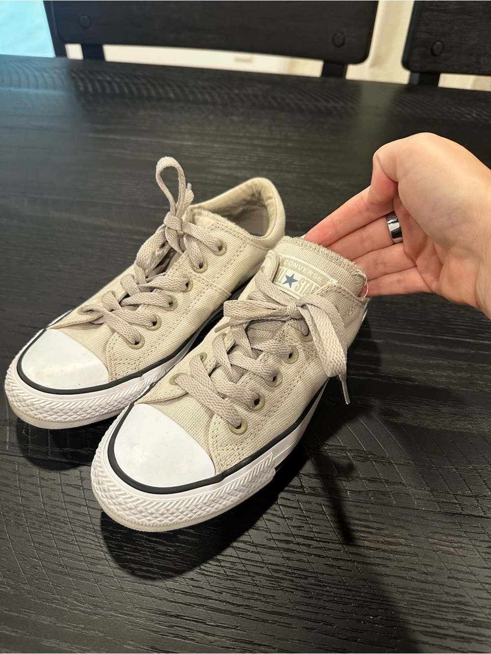 Converse Taupe Low-Top Canvas Sneakers
